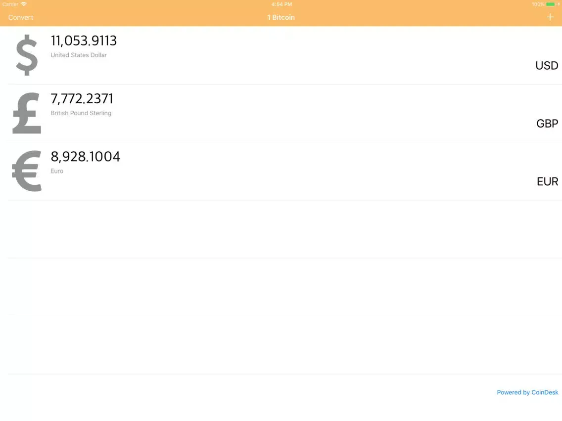 Zrzuty ekranu Bitcoin price and Converter iPad 