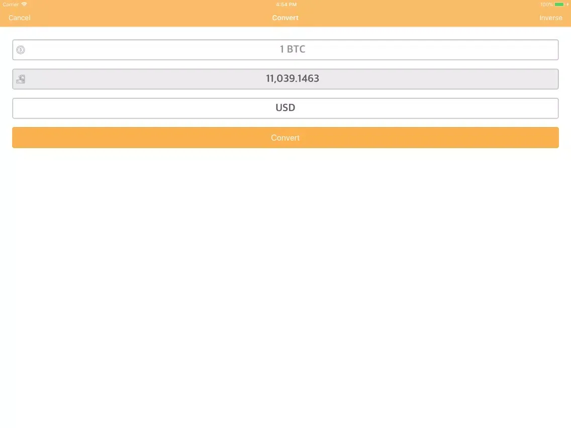 Zrzuty ekranu Bitcoin price and Converter iPad 
