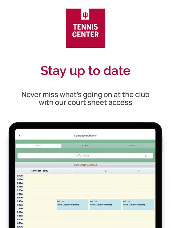 Capturas de pantalla de IU Tennis Center iPad 