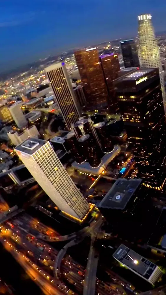 VR Los Angeles Helicopter Flight by Night - L.A. Virtual Reality 360 Screenshots