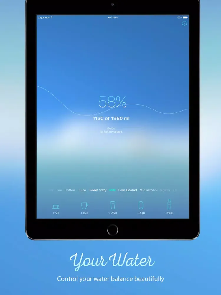 Скриншоты YourWater – water balance, hydration tracker iPad 