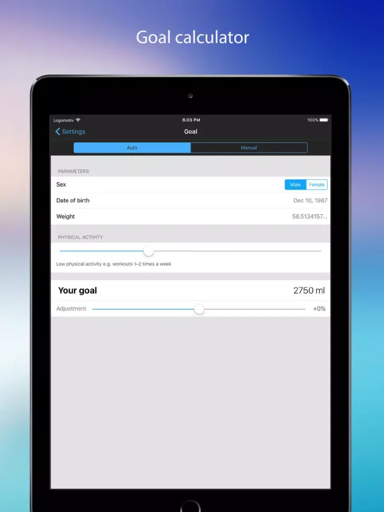 Скриншоты YourWater – water balance, hydration tracker iPad 