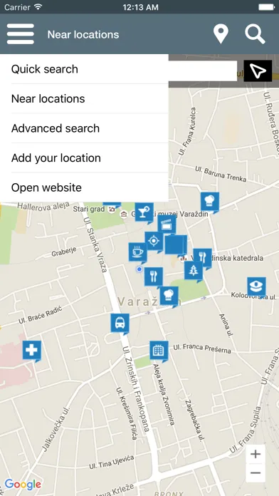 Ảnh chụp màn hình của City Guide App Varaždin