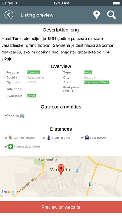 Ảnh chụp màn hình của City Guide App Varaždin