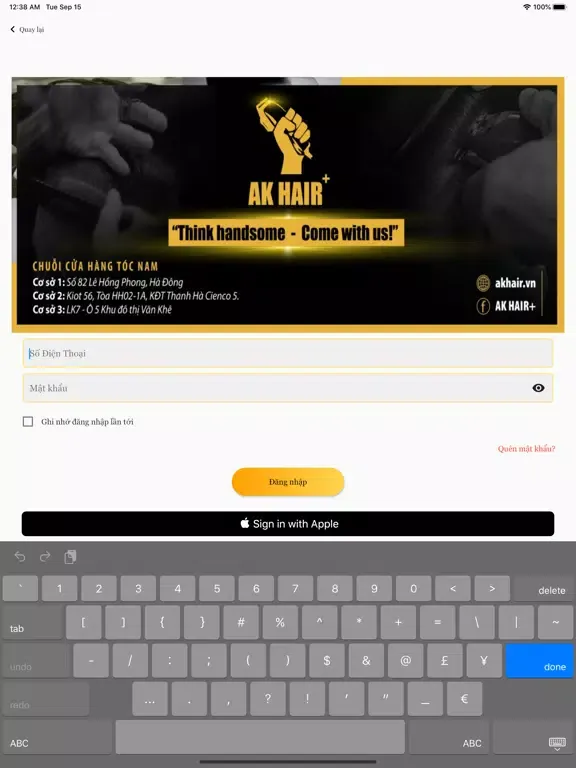 Captures d'écran de AKHAIR+ Chuổi cửa hàng tóc Nam iPad 