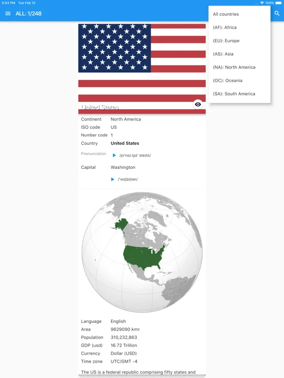 Tangkapan skrin iFlag - Learn world flags iPad 
