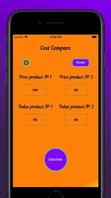 Screenshot di Cost Compare