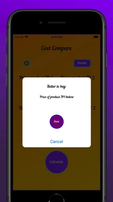 Screenshot di Cost Compare