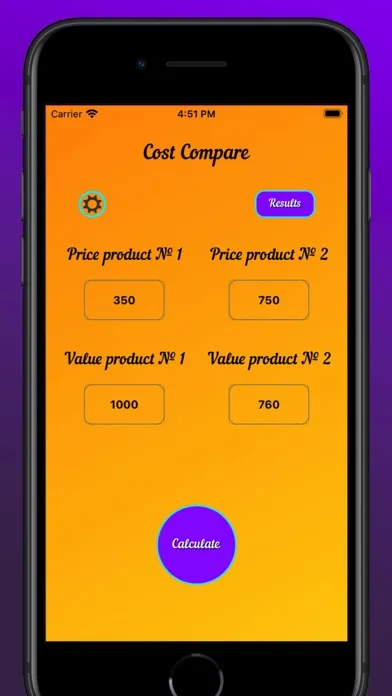 Screenshot di Cost Compare