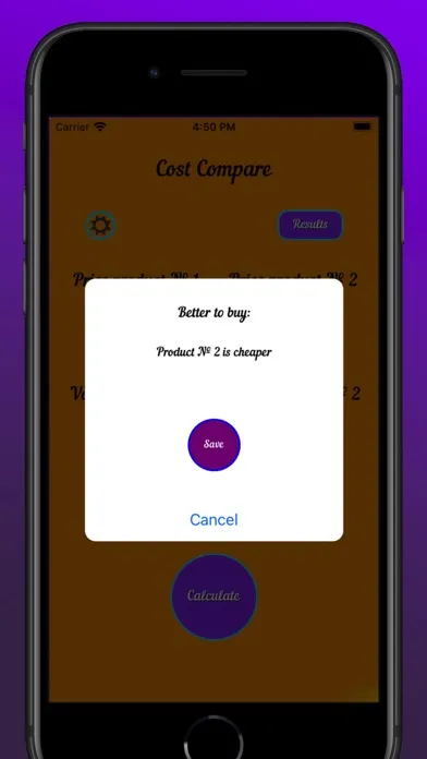 Screenshot di Cost Compare