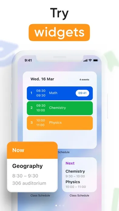 Zrzuty ekranu Timetable. Class schedule.