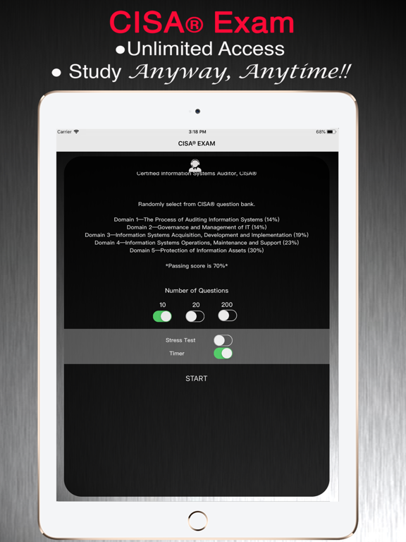 Tangkapan layar CISA Exam Pass iPad 