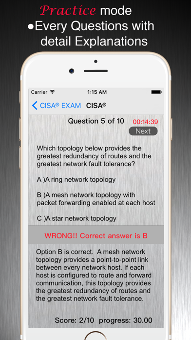 Tangkapan layar CISA Exam Pass