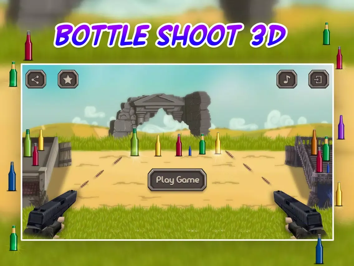 Captures d'écran de Bottle Shoot 3D : Sniper Shooting iPad 