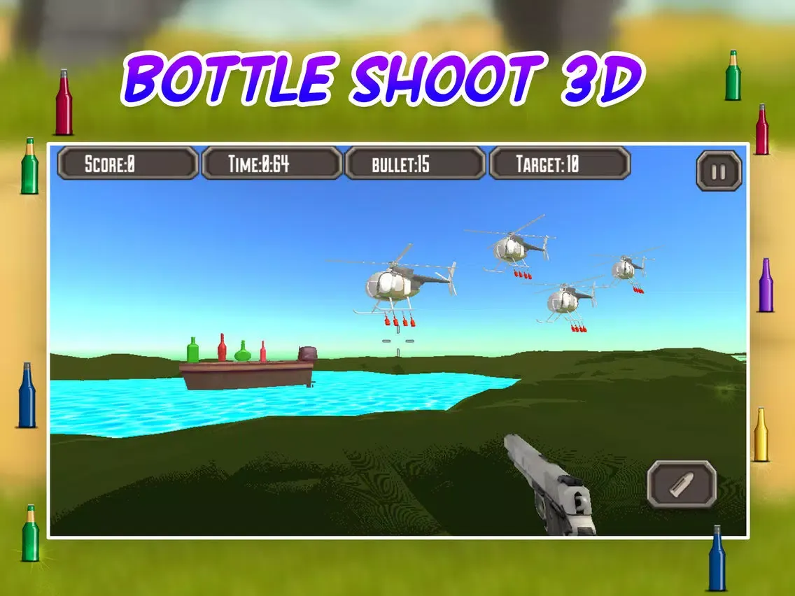 Captures d'écran de Bottle Shoot 3D : Sniper Shooting iPad 