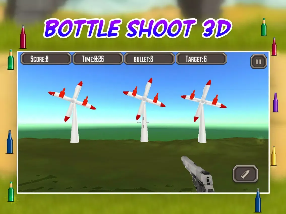 Captures d'écran de Bottle Shoot 3D : Sniper Shooting iPad 