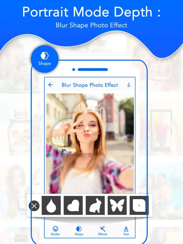 Blur Shape Photo Effect iPad  سکرین شاٹس