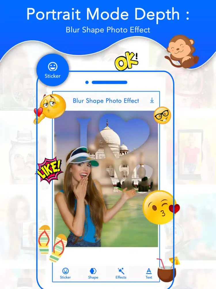 Blur Shape Photo Effect iPad  سکرین شاٹس