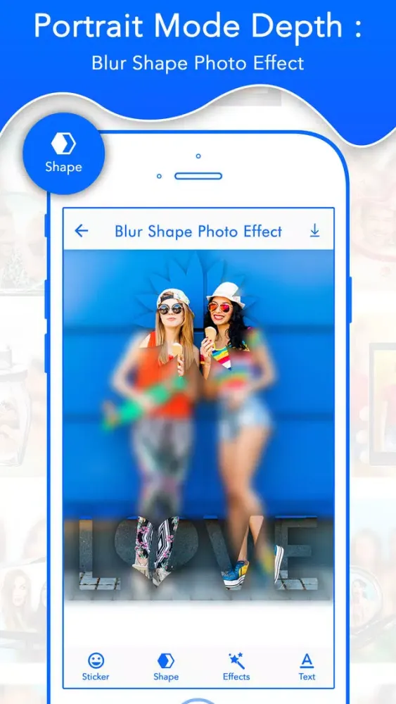 Blur Shape Photo Effect سکرین شاٹس