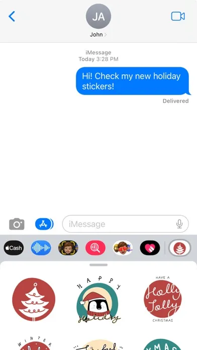 The happy holiday stickers aрр স্ক্রিনশট