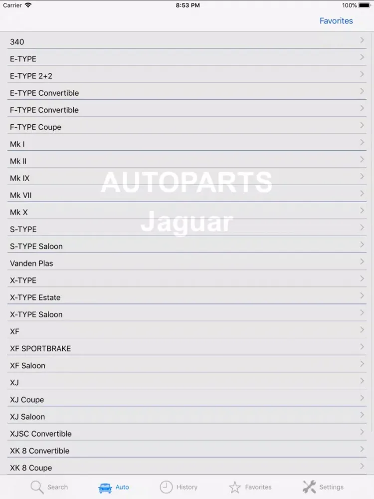 Autoparts for Jaguar iPad  Screenshots