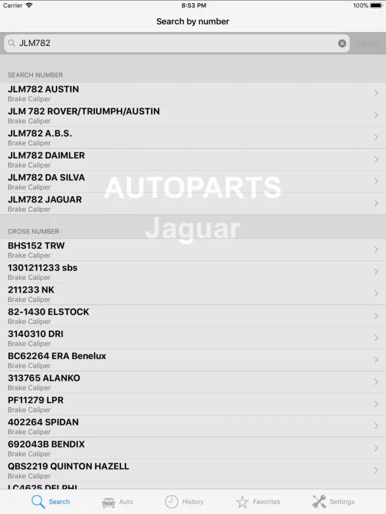 Autoparts for Jaguar iPad  Screenshots