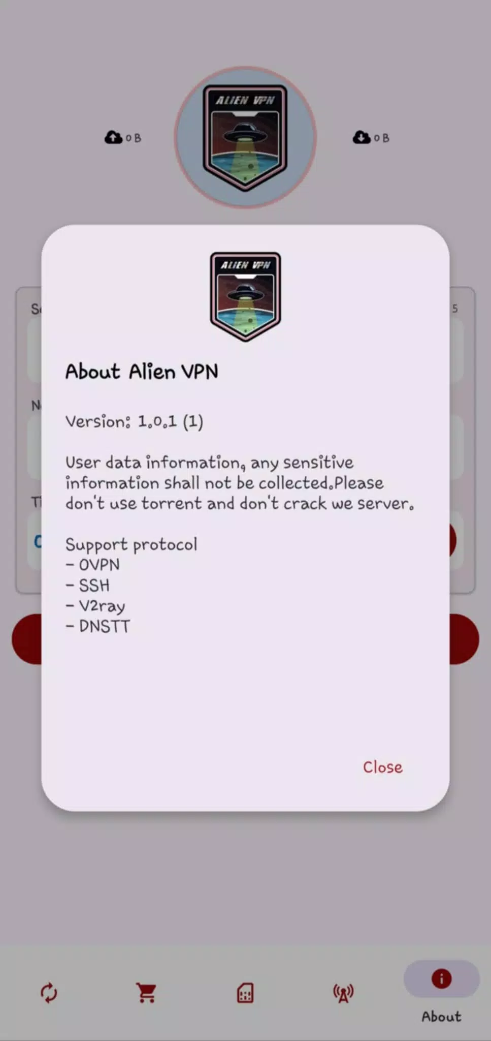 ALIEN VPN Screenshots