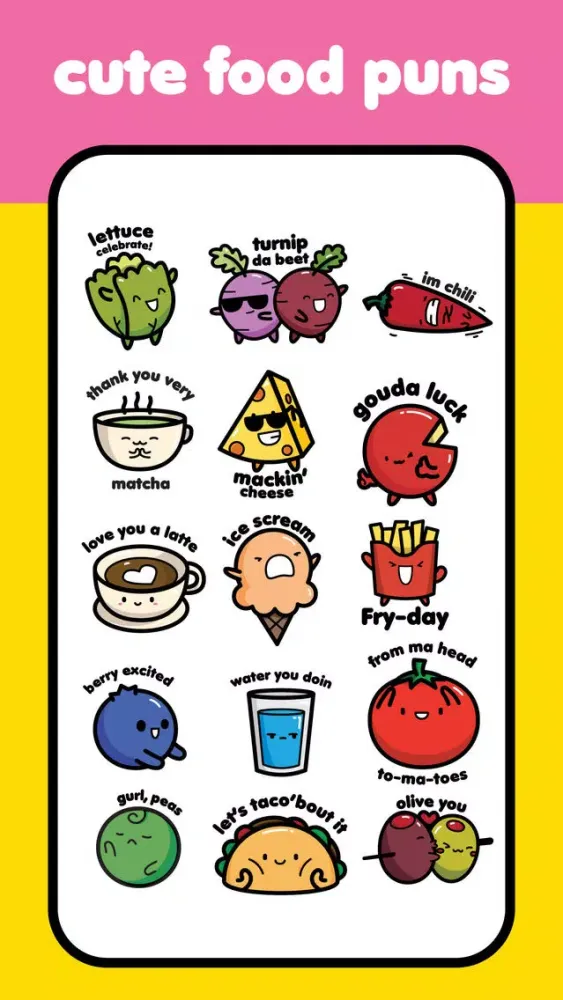 Cute Food Puns应用截图