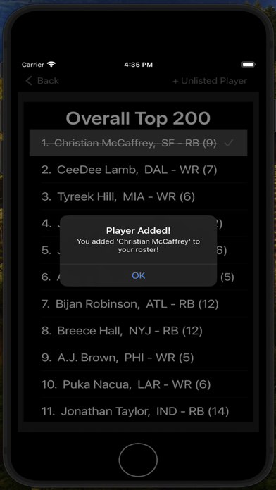 Capturas de tela do Fantasy FB Draft Kit