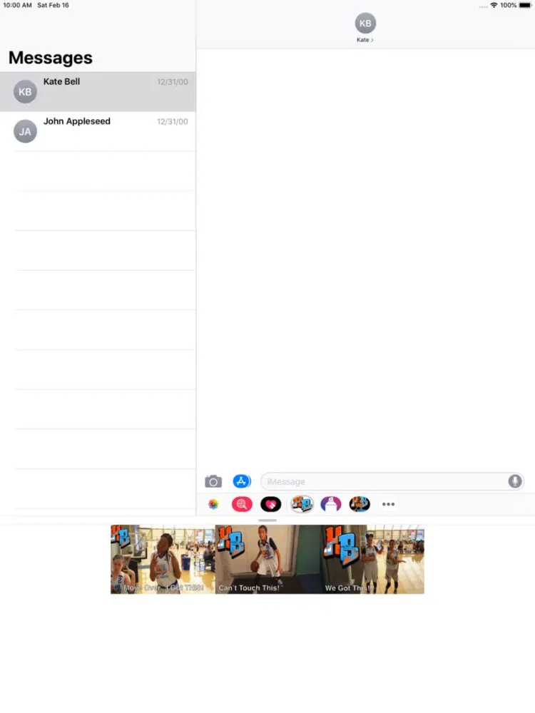 Screenshot di Hoop Blessings iMessage iPad 