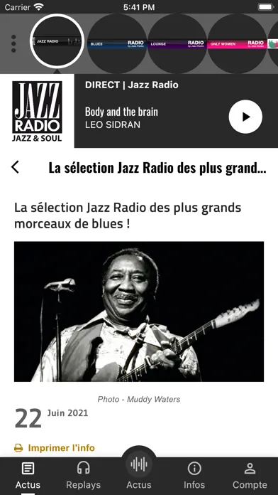 ภาพหน้าจอของ Jazz Radio