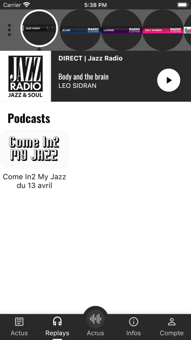 ภาพหน้าจอของ Jazz Radio