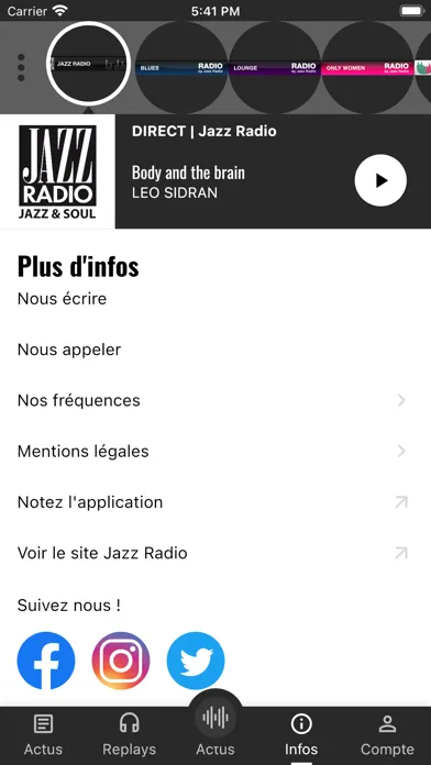 ภาพหน้าจอของ Jazz Radio