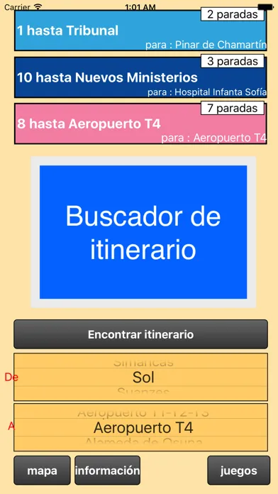 Metro de Madrid - Mapa y Buscador de Itinerarios 스크린샷