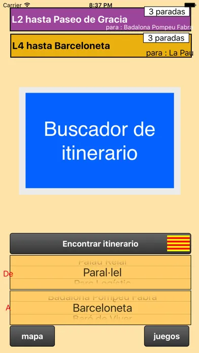 Metro de Barcelona - Buscador de itinerarios Screenshots