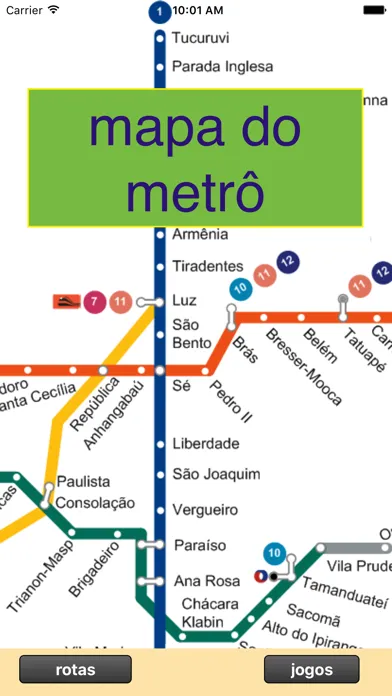 Zrzuty ekranu Metrô de São Paulo - Mapa e itinerários
