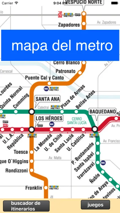 Metro de Santiago - Mapa y Buscador de Itinerarios سکرین شاٹس