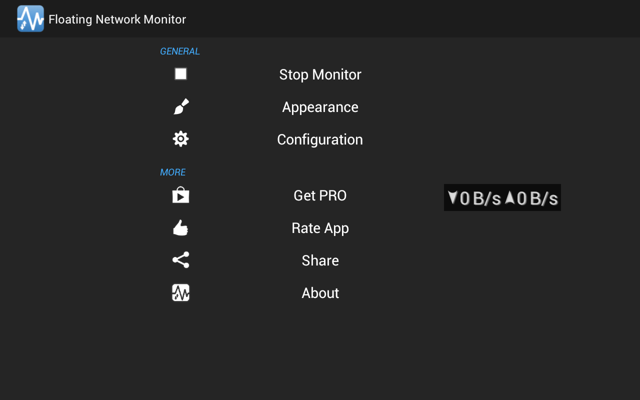 Floating Network Monitor Screenshots