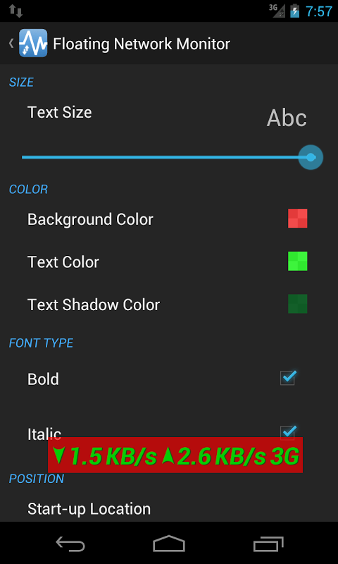 Floating Network Monitor Screenshots