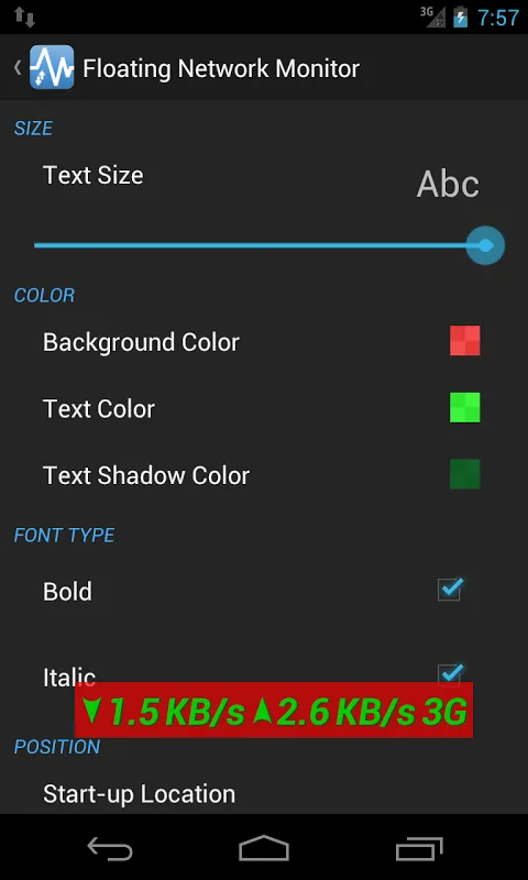 Floating Network Monitor Screenshots