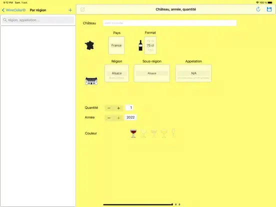 Tangkapan skrin WineCellar iPad 