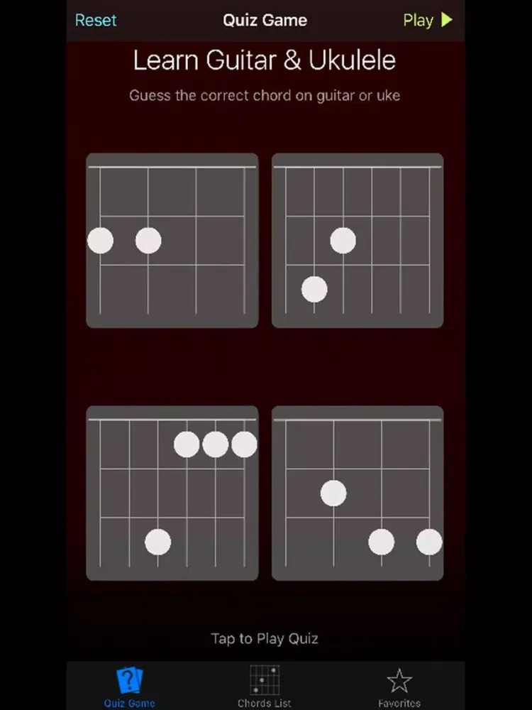 Uke Guitar Quiz: Learn Ukulele & Guitar Chords iPad 应用截图