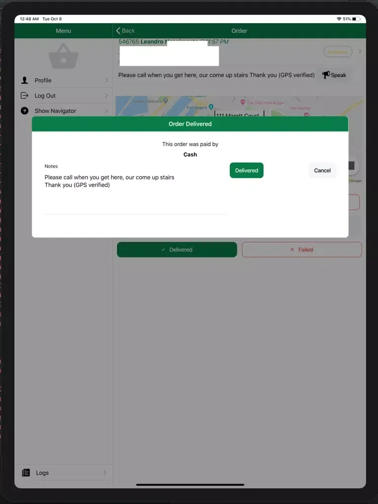 MyDelivery Driver iPad 應用截圖