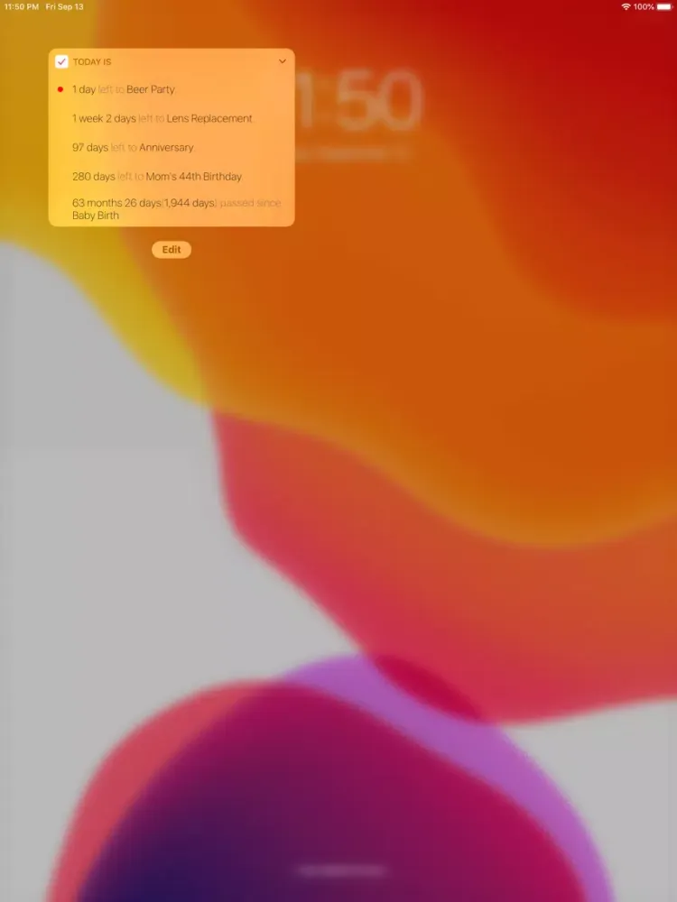 Today is: D-Day Widget iPad  Screenshots