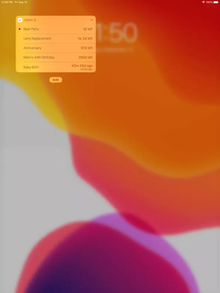 Today is: D-Day Widget iPad  Screenshots