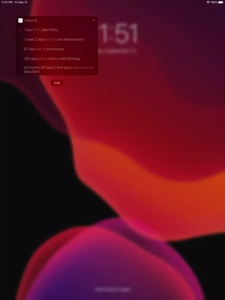 Today is: D-Day Widget iPad  Screenshots