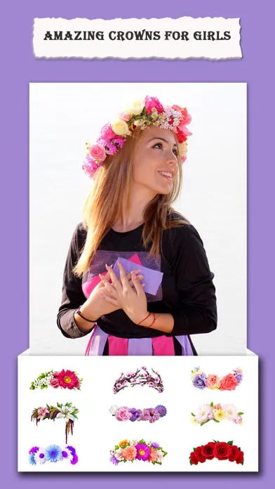Zrzuty ekranu Flower Crown App-Change hairsyle with flower crown