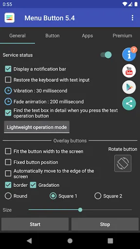Captures d'écran de Menu Button (No root)