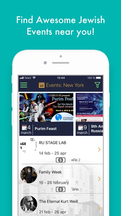 Zrzuty ekranu JEvents Jewish App