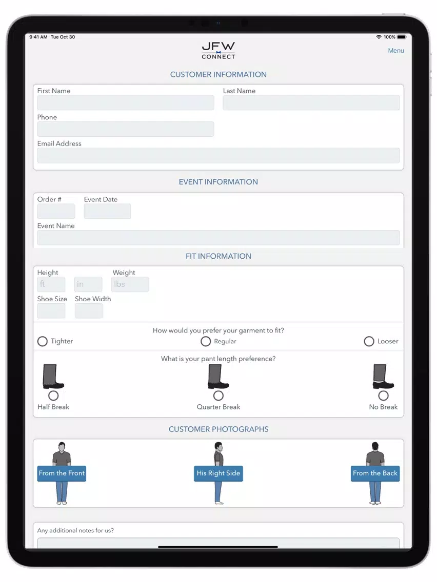 Tangkapan skrin JFW Connect iPad 